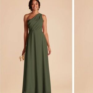 Birdy Grey Olive Green One-Shoulder Wedding Dress